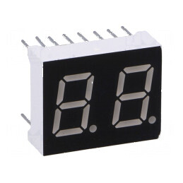 Afişaj LED cu 7 segmente 10,16mm, 0,4 Nr.car: 2, roşie, 6,5mcd - Ecran Digital pentru Proiecte Electronice | Electronic-mag.ro |