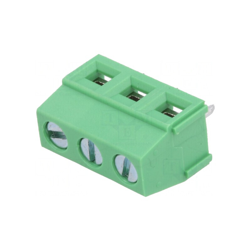 Regletă de conexiuni pentru PCB unghi 90° 5,08mm, 3 piste, 15A | Electronic-mag.ro | Componente Electronice
