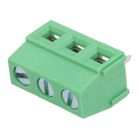Regletă de conexiuni pentru PCB unghi 90° 5,08mm, 3 piste, 15A | Electronic-mag.ro | Componente Electronice