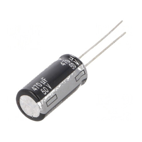 Condensator electrolitic THT 470uF 50VDC Ø10x20mm, Raster 5mm - Componentă electronică de înaltă calitate | Electronic-mag.ro | 