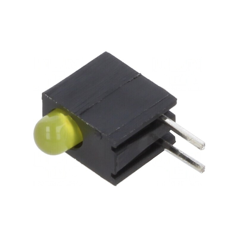 LED 3mm Galben în Carcasă - 1 Diode, Lentilă Difuză, 20mA | Electronic-mag.ro | Componente Electronice