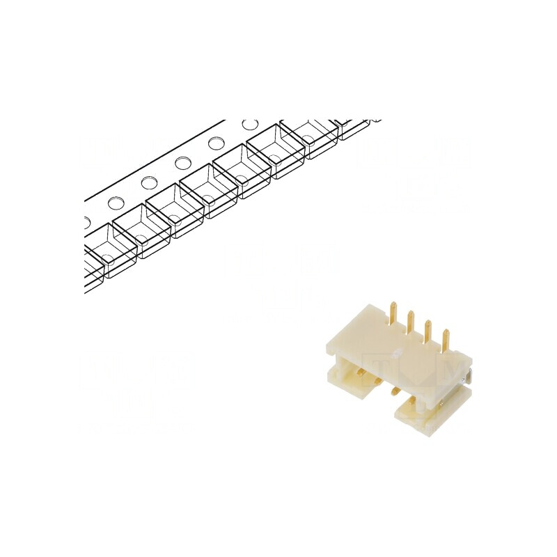 Conector cablu-placă soclu tată PIN 4 PH Pas 2mm SMT 100V 2A - Componentă electronică de înaltă calitate | Electronic-mag.ro | C