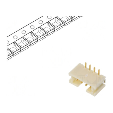 Conector cablu-placă soclu tată PIN 4 PH Pas 2mm SMT 100V 2A - Componentă electronică de înaltă calitate | Electronic-mag.ro | C