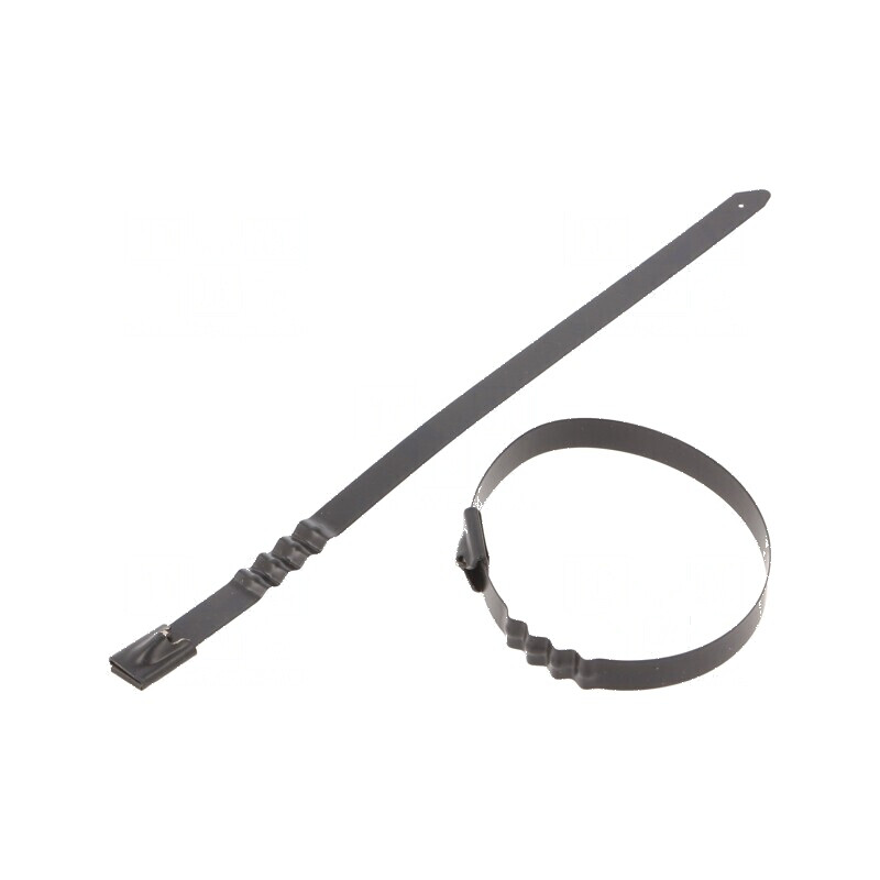Colier de strângere negru ondulat L: 200mm W: 7,9mm 1112N | Electronic-mag.ro | Componente Electronice