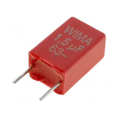 Condensator poliester 1,5uF 40VAC 63VDC 5mm ±10% THT - Componentă electronică de calitate profesională | Electronic-mag.ro | Com