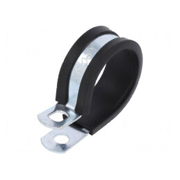 Clipsuri Øbuclă din oţel pentru montaj - Dimensiuni 28,6-30,2mm, lățime 13mm, orificiu montaj 6,5mm | Electronic-mag.ro | Compon