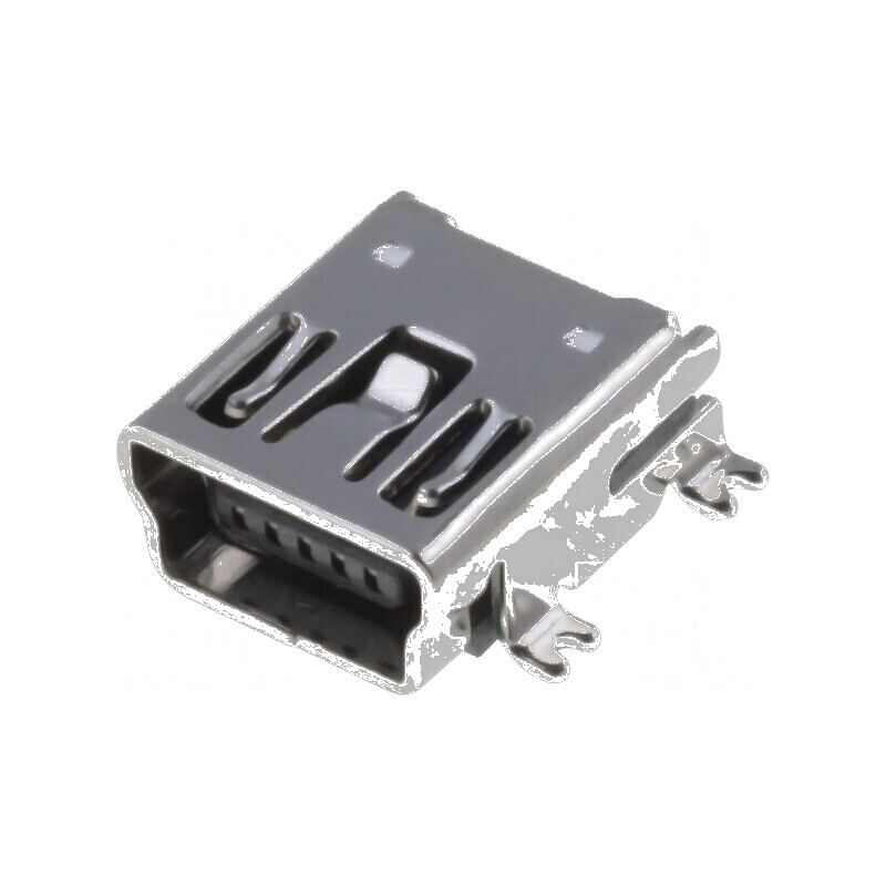 Conector USB B Mini Soclu SMT Orizontal USB 2.0 Aurit - Componente Electronice de Înaltă Calitate | Electronic-mag.ro | Componen