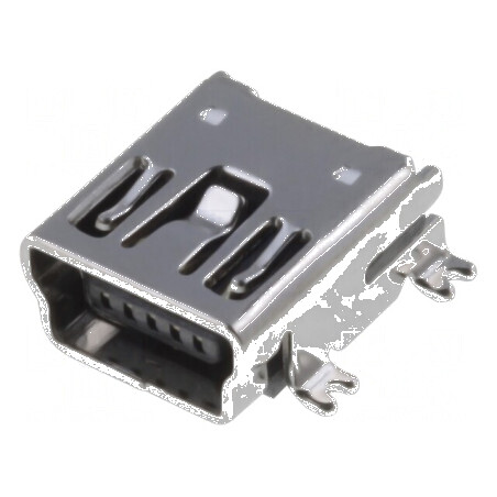 Conector USB B Mini Soclu SMT Orizontal USB 2.0 Aurit - Componente Electronice de Înaltă Calitate | Electronic-mag.ro | Componen