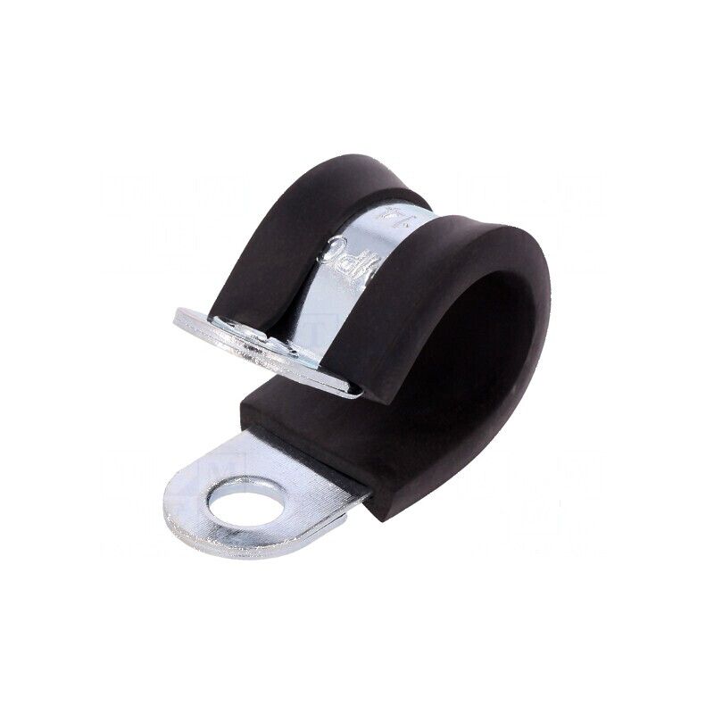 Clipsuri Øbuclă din oţel cu protecţie EPDM, 14mm Ø, lățime 15mm | Electronic-mag.ro | Componente Electronice
