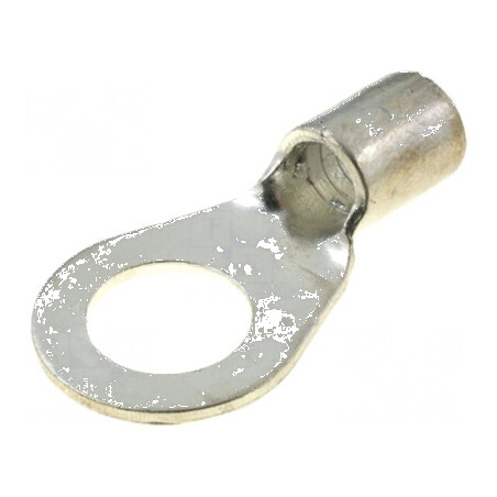 Vârf de inelar M10 16mm² crimpat, cablu neizolat, cositorit - Conector electric profesional | Electronic-mag.ro | Componente Ele