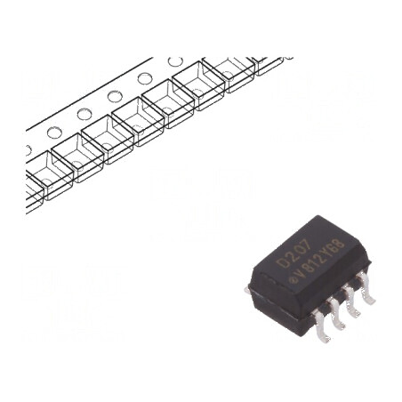 Optocuplor SMD cu 2 Ieșiri, Tranzistori, Izolație 5,3kV, Tensiune Colector-Emetitor 80V, SO8 | Electronic-mag.ro | Componente El
