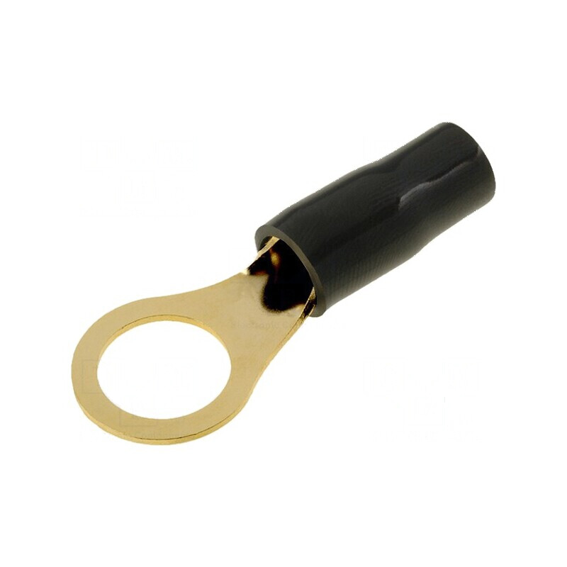Terminal inelar M10 10mm² aurit cu izolație neagră - componentă electrică profesională | Electronic-mag.ro | Componente Electron