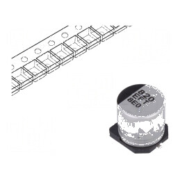 Condensator electrolitic SMD 820uF 25VDC low ESR Ø10x10,2mm | Electronic-mag.ro | Componente Electronice