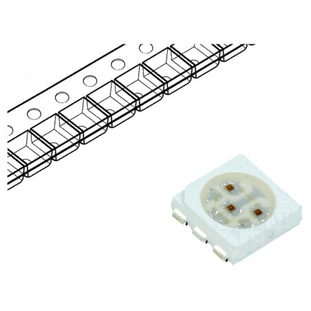 LED SMD 5060 PLCC6 Roșie 2180-3000mcd 5x5x1.5mm 120° 60mA - Lumină de Înaltă Intensitate pentru Proiecte de Iluminat | Electroni