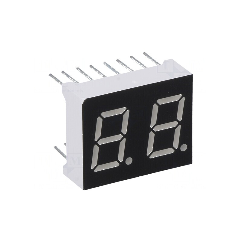 Afișaj LED cu 7 segmente, 10,16mm, 0,4, Nr. car: 2, Roșie, 6,5mcd | Electronic-mag.ro | Componente Electronice Afișaj LED cu 7 segmente, 10,16mm, 0,4, Nr. car: 2, Roșie, 6,5mcd | Electronic-mag.ro | Componente Electronice