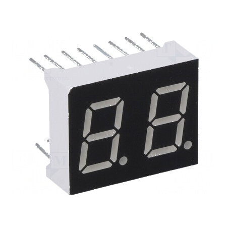 Afișaj LED cu 7 segmente, 10,16mm, 0,4, Nr. car: 2, Roșie, 6,5mcd | Electronic-mag.ro | Componente Electronice
