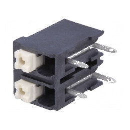 Regletă de Conexiuni pentru PCB 90° cu 5mm Piste, Capacitate 17,5A, 2 Canale | Electronic-mag.ro | Componente Electronice