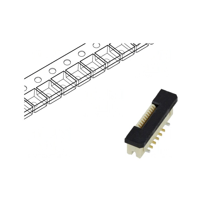 Conector FFC/FPC ZIF SMT 10 PIN F31W 50V 500mA -40 până la 105°C | Electronic-mag.ro | Componente Electronice