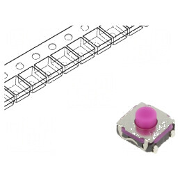 Microîntrerupător TACT SPST-NO Pozitie 2, 0,05A/32VDC, Montare THT, 2,25N | Electronic-mag.ro | Componente Electronice