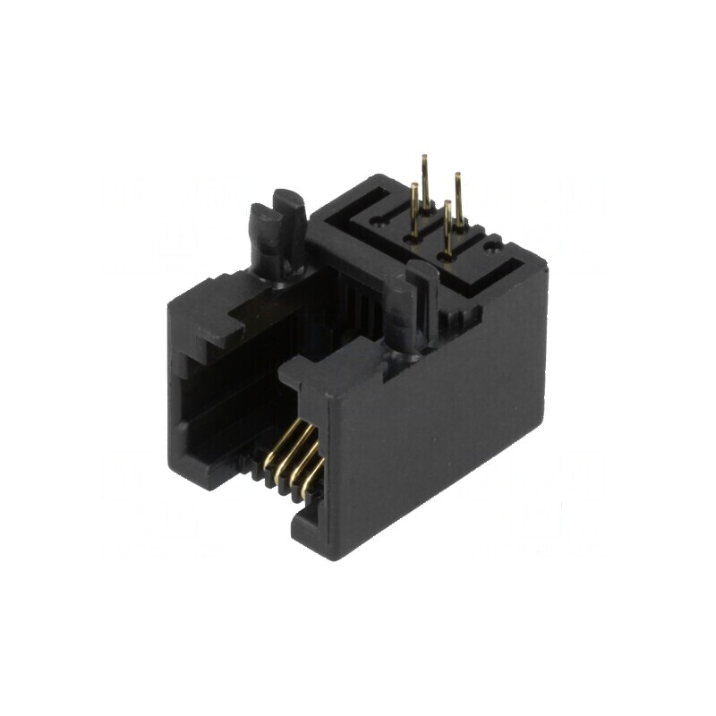 Conector RJ11 Soclu Aurit 4 PIN, 6P4C, Profil Jos - Accesoriu de Rețea Profesional | Electronic-mag.ro | Componente Electronice