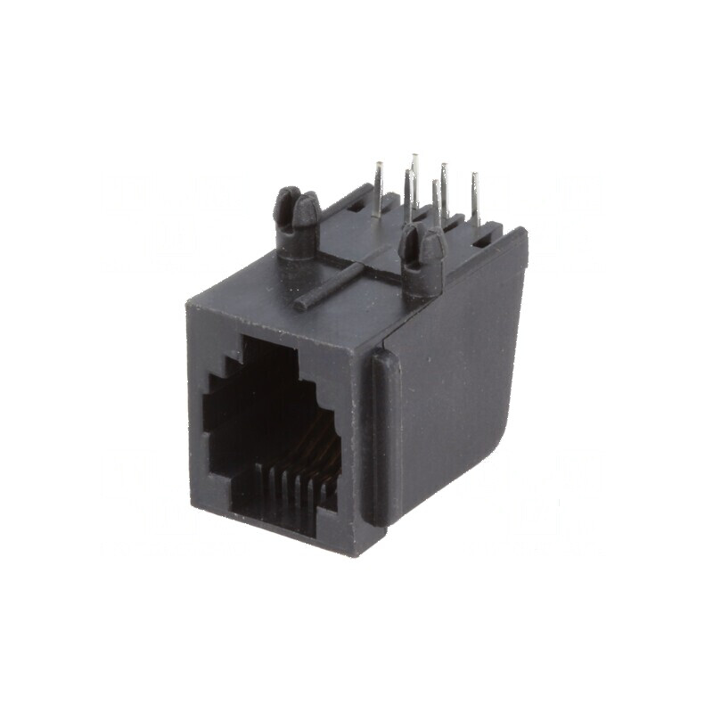 Conector RJ12 Soclu 6 PIN Aurit 6P6C THT pentru Conexiuni Electrice | Electronic-mag.ro | Componente Electronice