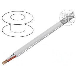Cablu YTDY 4x0,5mm Rotund cu Sârmă din Cupru și Îmbrăcăminte din PVC Alb - Øfir 0,5mm | Electronic-mag.ro | Componente Electroni