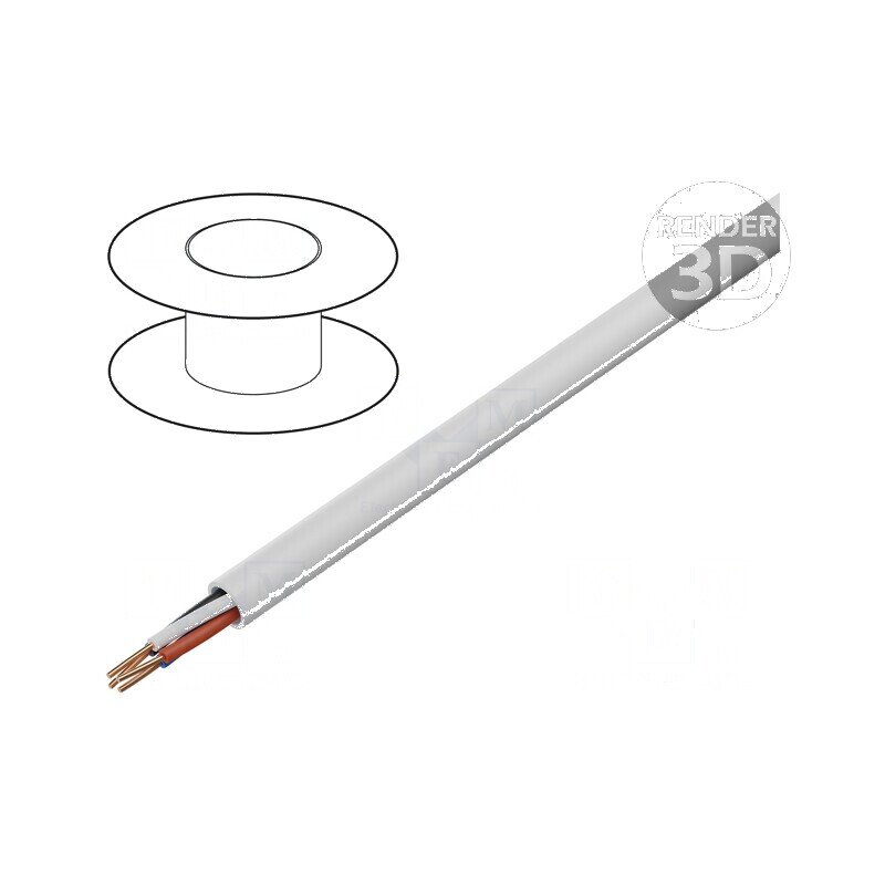 Cablu YTDY 4x0,5mm Rotund cu Sârmă din Cupru și Îmbrăcăminte din PVC Alb - Øfir 0,5mm | Electronic-mag.ro | Componente Electroni