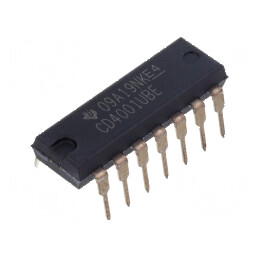 Circuit integrat digital NOR, 4 intrări, 2 ieșiri, CMOS THT, PDIP14, alimentare 3÷18VDC, temperatură de operare -55÷125°C | Elec