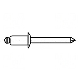 Diblu Aluminiu cu Diametru Nit de 4,8mm și Lungime Nit de 15,2mm - BN 4537 | Electronic-mag.ro | Componente Electronice