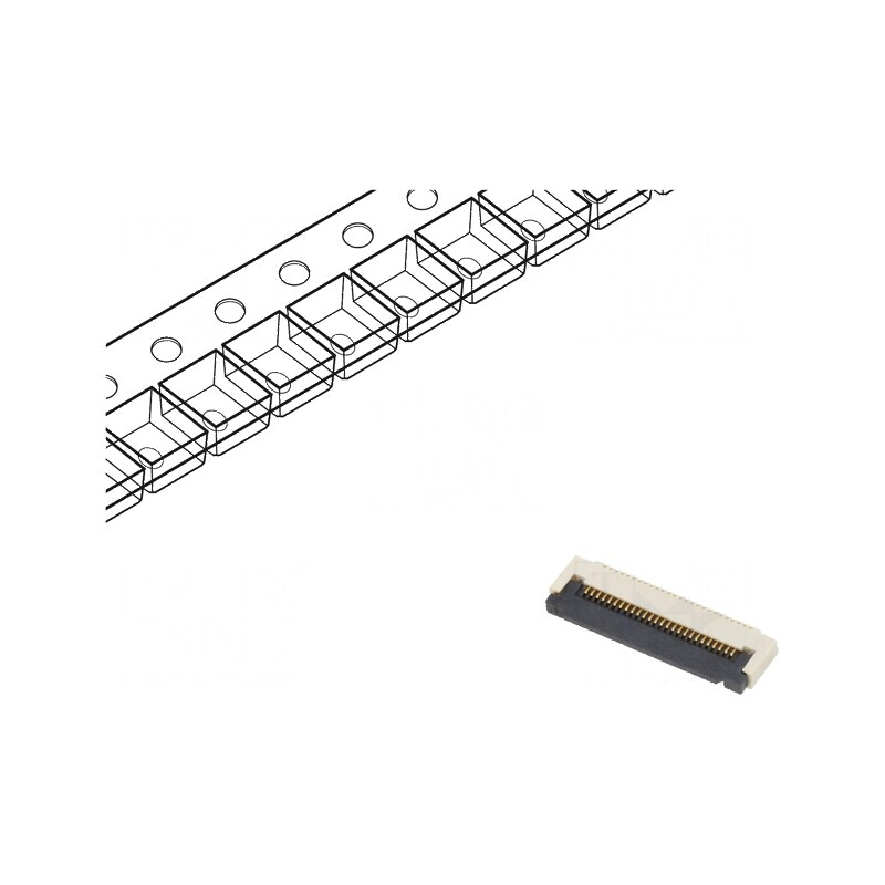 Conector FFC/FPC Orizontal PIN 26 ZIF SMT 50V 0,4A -25° până la 85°C | Electronic-mag.ro | Componente Electronice