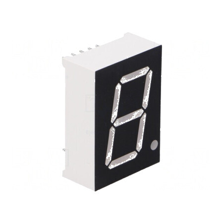 Afișaj LED cu 7 segmente, 20,4mm, 0,8, Număr car: 1, Galben, 60mcd | Electronic-mag.ro | Componente Electronice
