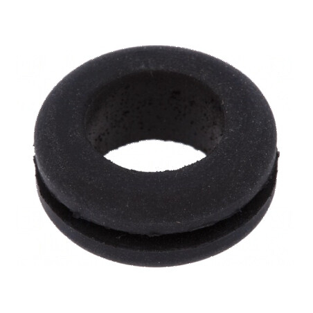 Manșon din cauciuc negru pentru montaj Ø 14mm, Ø orif: 11mm, rezistență la temperaturi între -30 și 90°C | Electronic-mag.ro | C