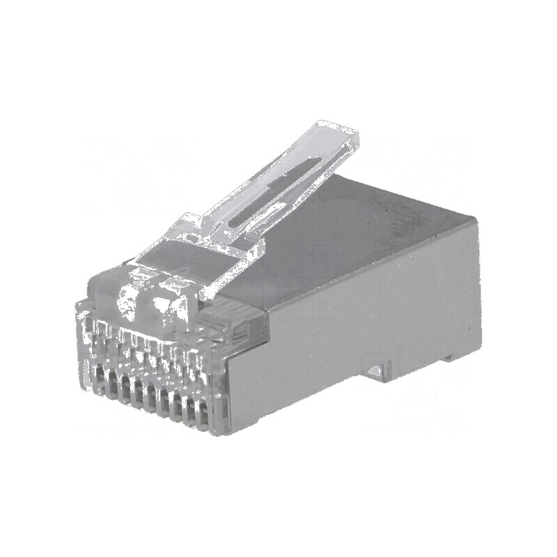 Conector RJ50 Mufă Ecranată Aurită 10 PIN 10p10c | Electronic-mag.ro | Componente Electronice