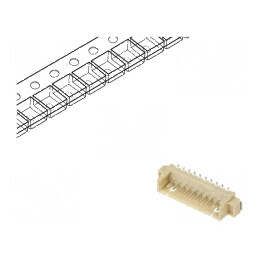 Conector Cablu-Placă Soclu Tată 1,25mm PIN 10 SMT 250V 1A pentru Aplicații Electrice | Electronic-mag.ro | Componente Electronic