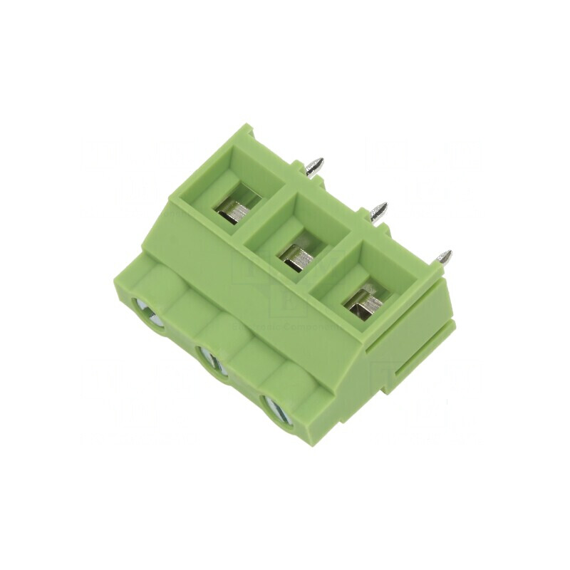Regletă de conexiuni pentru PCB în unghi de 90° - 9,52mm, 3 piste | Electronic-mag.ro | Componente Electronice
