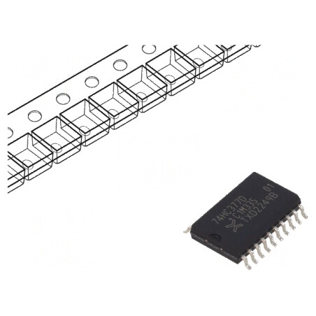 IC digital flip-flop D tip 8 CMOS SMD SO20 - rolă, bandă HC | Electronic-mag.ro | Componente Electronice