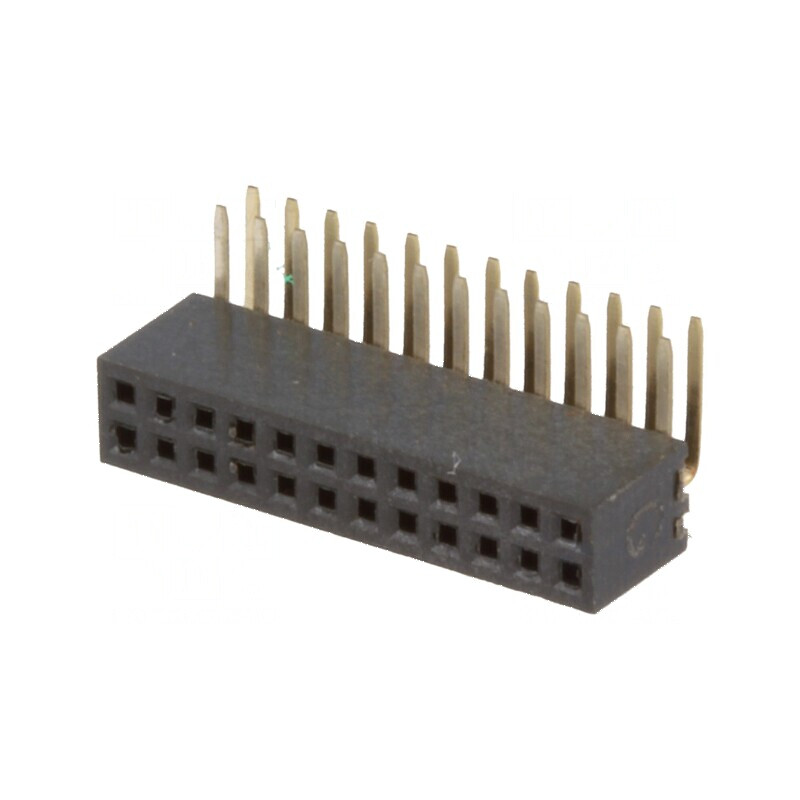 Conector şiruri pini soclu mamă 24 pini unghi 90° 1,27mm - Componentă electronică de înaltă calitate | Electronic-mag.ro | Compo