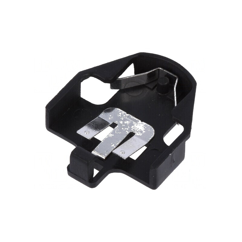 Soclu pentru baterie CR2032/ DL2032, orizontal, THT, înălțime 5,8mm, negru - 1 buc. | Electronic-mag.ro | Componente Electronice
