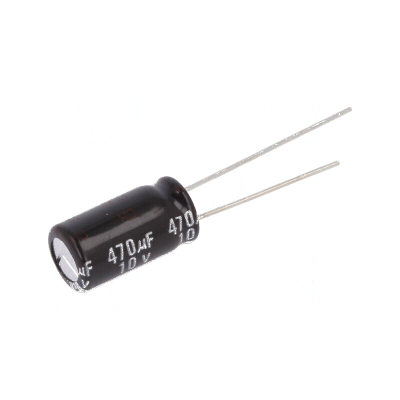 Condensator electrolitic THT 470µF 10VDC Ø8x15mm ±20% 10000h - Componentă electronică de înaltă calitate | Electronic-mag.ro | C