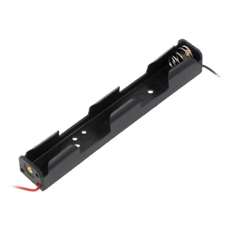 Suport pentru baterii AA/R6 cu 2 cabluri negre - Soluție de alimentare eficientă | Electronic-mag.ro | Componente Electronice