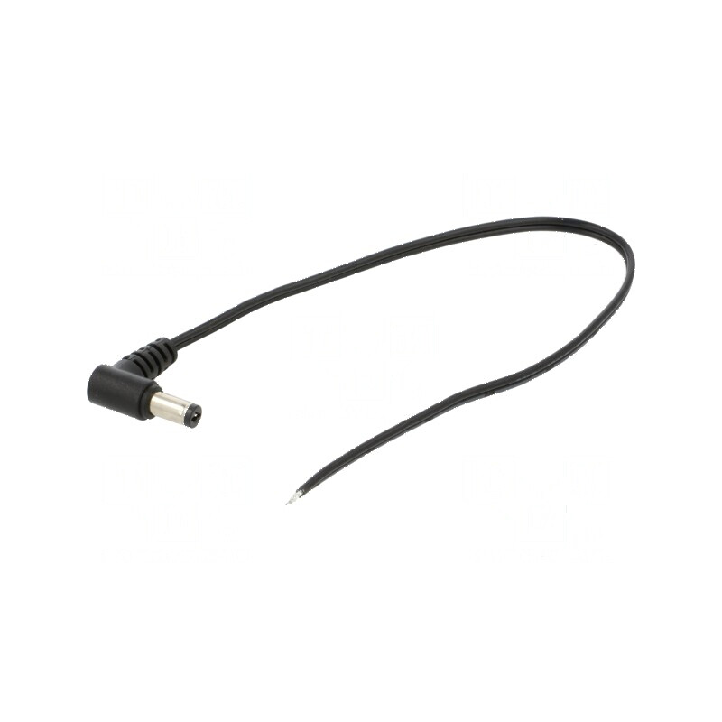 Cablu DC 2x0,5mm² cu mufă în unghi 5,5/2,1mm, negru și gri | Electronic-mag.ro | Componente Electronice