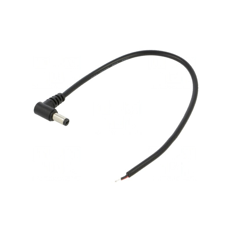 Cablu DC 2x0,5mm² cu mufă în unghi 5,5/2,1 - 0,25m, temperatura de operare 20÷80°C, negru | Electronic-mag.ro | Componente Elect Cablu DC 2x0,5mm² cu mufă în unghi 5,5/2,1 - 0,25m, temperatura de operare 20÷80°C, negru | Electronic-mag.ro | Componente Elect