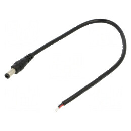 Cablu DC 5,5/2,5mm cu mufe drepte, 2x0,5mm², lungime 0,25m, temperatura operare -20 până la 80°C, negru | Electronic-mag.ro | Co