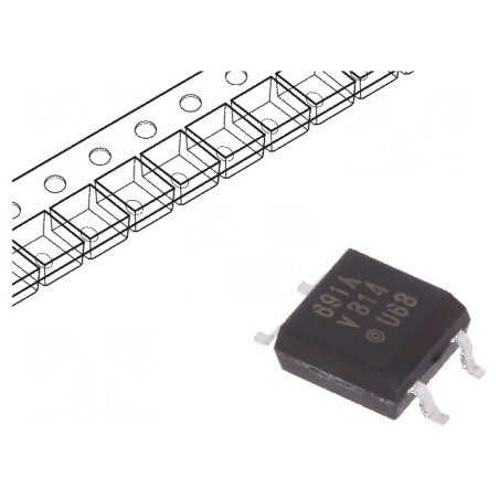 Optocuplor SMD cu 1 Ieșire, Tranzistori, Izolație de 3,75kV, Tensiune de Colectare de 70V | Electronic-mag.ro | Componente Elect