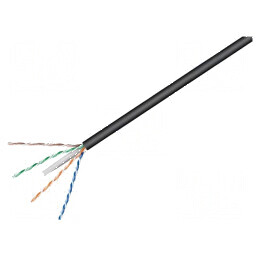 Cablu U/UTP 4x2x23AWG 6 Exterior Sârmă CCA PE Negru 100m - Soluție de Conectivitate Durabilă | Electronic-mag.ro | Componente El