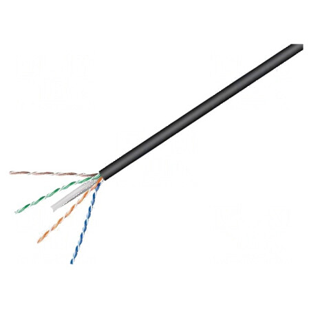 Cablu U/UTP 4x2x23AWG 6 Exterior Sârmă CCA PE Negru 100m - Soluție de Conectivitate Durabilă | Electronic-mag.ro | Componente El
