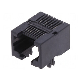 Conector RJ45 Soclu PIN 8 Cat 3 Neecranati Auriti pentru PCB - Componente Electronice Profesionale | Electronic-mag.ro | Compone