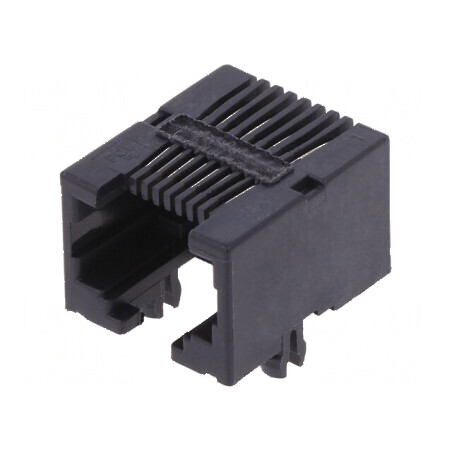 Conector RJ45 Soclu PIN 8 Cat 3 Neecranati Auriti pentru PCB - Componente Electronice Profesionale | Electronic-mag.ro | Compone