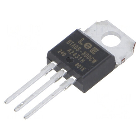 Triac 800V 8A TO220AB - Igt 35mA, Ufmax 1,55V - Componentă electronică de putere | Electronic-mag.ro | Componente Electronice