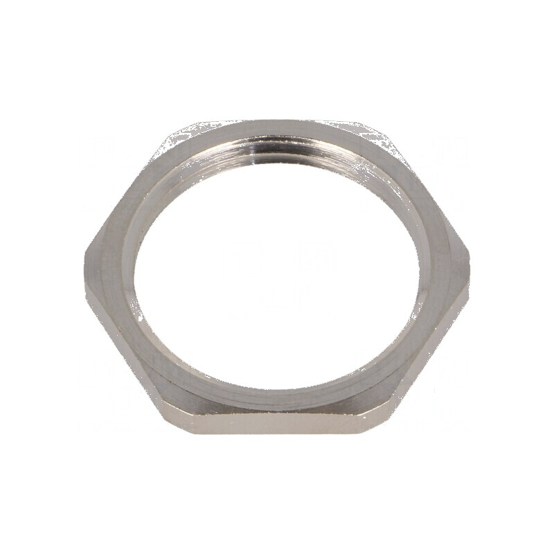 Piuliță M25 din Alamă Nichelată - Grosime 3,5mm, Cheie 29mm, Filet Metric | Electronic-mag.ro | Componente Electronice